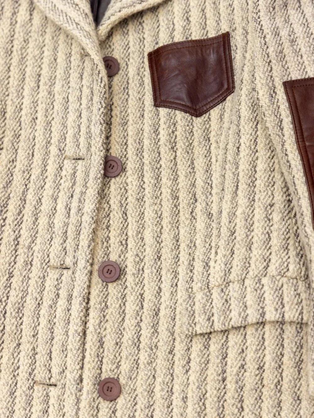 Acne Studio  Leather-Trimmed Wool-Blend Tweed - Picture 7 of 10